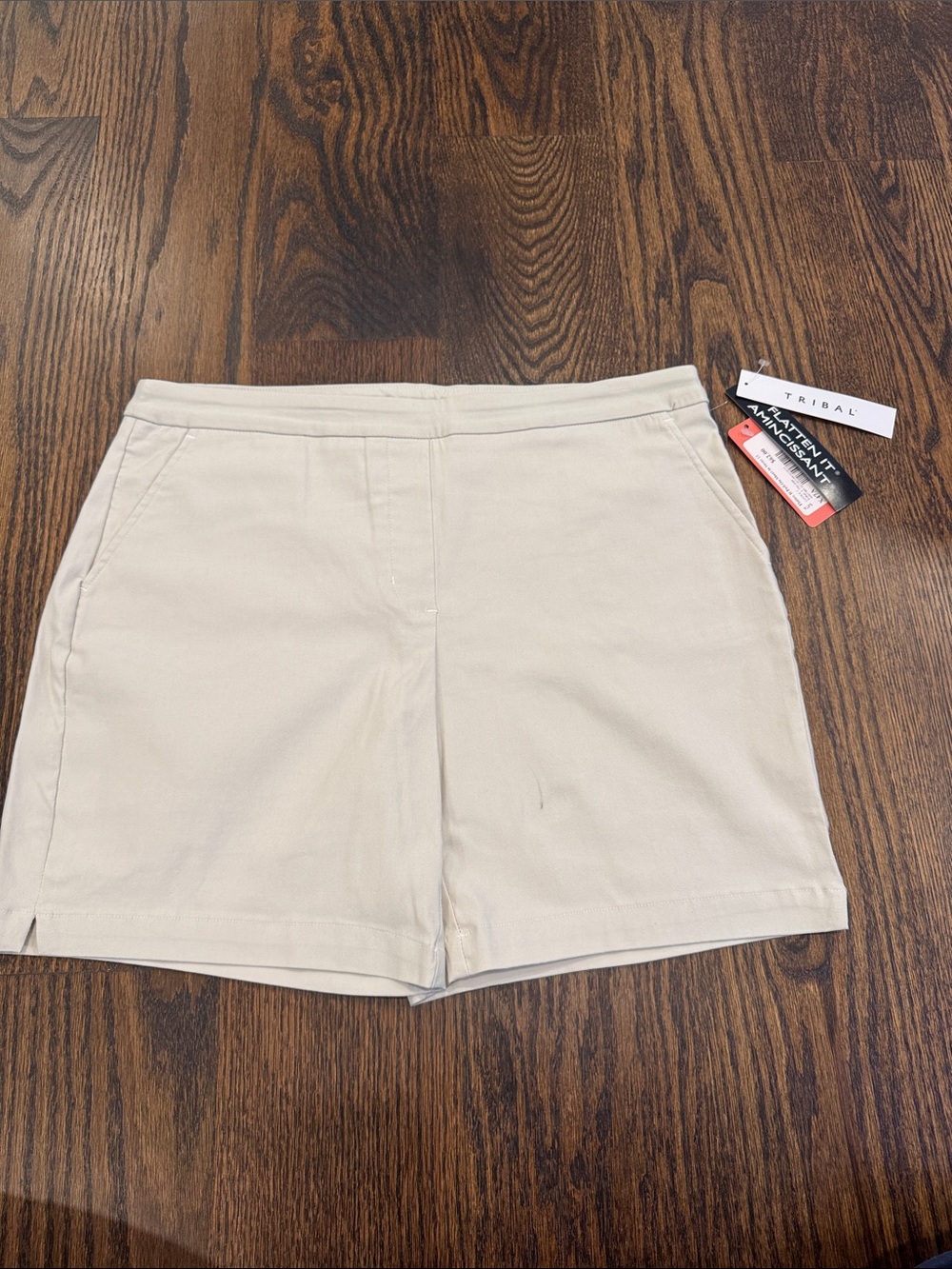 Tribal Women's Cream High-Rise Bermuda Shorts